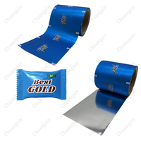 Papel de regalo para dulces, bolsa de embalaje, paquete de alimentos, rollo de película de plástico, película de embalaje de papel de aluminio recubierta con láser brillante