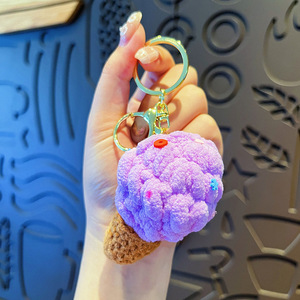 Handmade Crochet Kẹo Bông Móc Khóa Tùy Chỉnh Logo Đầy Màu Sắc Dây Móc Khóa Cho Túi Trang Trí Và Quà Tặng - Product Image 2