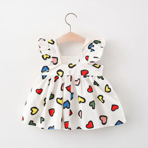 Ropa para Bebés y Niñas, Vestidos de Fiesta, Diseño Estampado, Vestido de Algodón de Manga Corta - Product Image 2