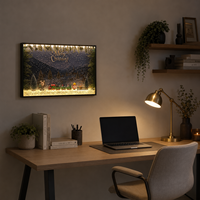 Boîte lumineuse LED de Noël d'usine avec cadre en aluminium, écologique et durable, logo OEM, luminosité optimale