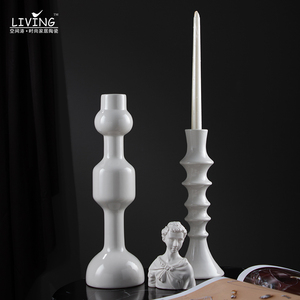 New design <span class=keywords><strong>bianco</strong></span> casa moderna decorativi in ceramica supporto di candela di nozze candeliere per la tavola di nozze centrotavola - Product Image 2