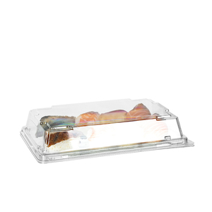 Boîte d'emballage à emporter pour sushi rectangulaire transparente en PET recyclé, conteneur à sushi en plastique jetable Rpet avec couvercle - Product Image 5
