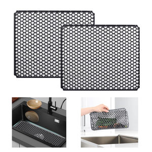 Custom Silicone Sink Protector <b>Mat</b>,Non-slip Kitchen <b>Bar</b> Sink Drain Pad Net Non-slip Dish Drain <b>Mat</b> for Kitchen - Product Image 2