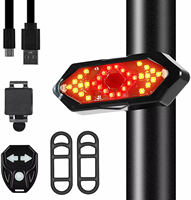 Luz Trasera Inalámbrica para Bicicleta con Intermitentes, Recargable Tipo-C, Luz de Advertencia para Bicicleta con Control Remoto para Ciclismo al Aire Libre, Linterna para Bicicleta