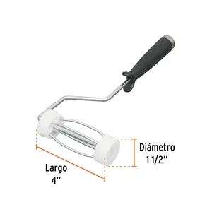 Ensemble de rouleaux à peinture de 4 pieds avec cadre en cage, cadre en métal et rouleau en plastique, lot de 6 pour projets de peinture en bricolage, comprend un bac, modèle MA - Product Image 3