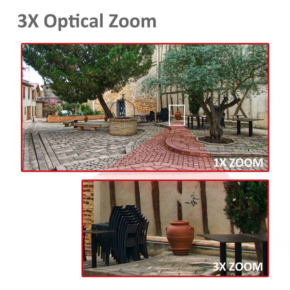 5MP Camera CCTV Motorized 3X Zoom Security Camera White Outdoor IP66 H.265 Motion Detection Support APP Remote Access · image 4