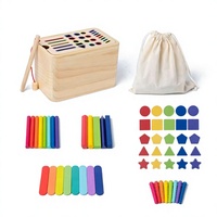 Juguete Sensorial Montessori de Madera para el Desarrollo de la Motricidad Fina, Juego de Clasificación y Emparejamiento de Colores para Niños Pequeños Unisex