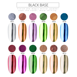 Poudres pigmentées pour nail art effet miroir chrome et acrylique, imperméables, longue tenue, naturelles, 12 couleurs - Product Image 4
