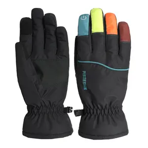 Guantes personalizados resistentes al agua para niños guantes de bicicleta pantalla táctil con aberturas en los nudillos y parche de PU en La Palma