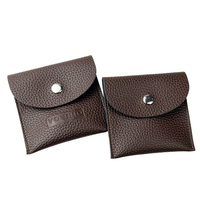 SoSew Logo en relief personnalisé Bague Collier Petit sac à bijoux en cuir végétalien Emballage de bijoux Pochette en cuir Sac cadeau