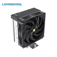 Refroidisseur de processeur Lovingcool Gaming CPU Black Cooler 12CM PWM, ventilateur de boîtier, refroidissement 215W TDP, compatible LGA1700 AM5, support du fabricant, emballage personnalisé