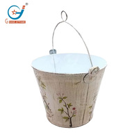 Nouvelle conception, pots à fleurs suspendus décoratifs de style européen, en métal, de 10,6 pouces de diamètre et de 2,2 gallons, pour terrasse extérieure