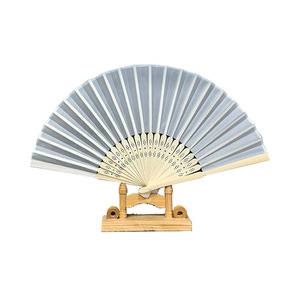 Éventail pliant blanc en tissu vierge, en fibre chimique, fait main, pour mariage, vente en gros depuis la Chine - Product Image 5