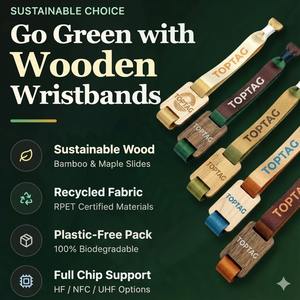 음악 축제 RFID 이벤트 팔찌 맞춤형 로고 출입 통제 공장 공급 개인 맞춤형 직조 NFC 패브릭 손목밴드 - Product Image 2