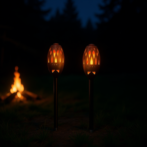 1pc LED Flamme Sans Fil Stéréo Basse Haut-Parleur Étanche Torche pour Camping Extérieur Patio Piquet Lumières Scintillement Veilleuse Fête - Product Image 2