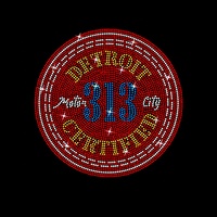 Transfert de strass personnalisé Detroit 313 Motor City, motif cristal brillant à presser à chaud pour T-shirts de mode féminine