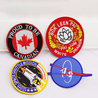 Patchs brodés personnalisés en gros avec logo pour vêtements en denim, patchs brodés ronds Canada, patchs thermocollants