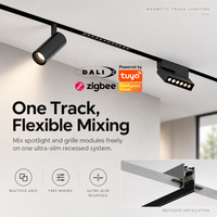 Système d'éclairage sur rail LED magnétique 48V, spots LED intelligents en aluminium COB avec modules linéaires pour magasins et galeries