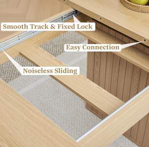 <span class=keywords><strong>Table</strong></span> à manger rectangulaire extensible minimaliste <span class=keywords><strong>avec</strong></span> pieds à double piédestal pour salle à manger ou cuisine - Product Image 4