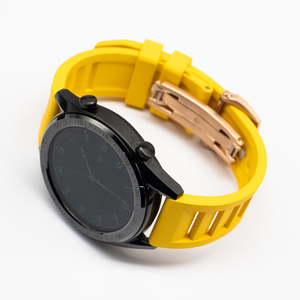 Correa deportiva de goma de flúor de 20 22mm, hebilla de mariposa clásica, correa de reloj de goma para <span class=keywords><strong>Samsung</strong></span> <span class=keywords><strong>Galaxy</strong></span> <span class=keywords><strong>Watch</strong></span> 4/5, 40mm, 44mm, <span class=keywords><strong>5pro</strong></span>, 45mm - Product Image 3