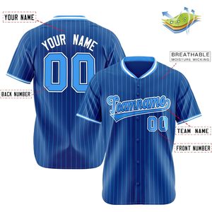 Camiseta de béisbol personalizada con rayas, unisex, para adultos, nombre y número personalizados, cuello de béisbol transpirable, nombre del equipo 00 - Product Image 2