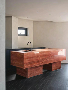 Tự nhiên màu đỏ mài đánh bóng đồng Rosso Persian <span class=keywords><strong>travertine</strong></span> gạch đá cẩm thạch cà phê bên bàn bàn tùy chỉnh thực hiện Vanity Tops - Product Image 5