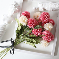 Vente chaude 3 têtes pissenlit et boule chrysanthème tissu artificiel pour les mariages Thanksgivings Graduations Pâques
