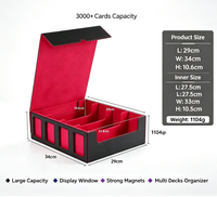 Boîte de rangement pour cartes en PU à 4 rangées, grande capacité (plus de 3000 cartes), boîte de rangement pour cartes Commander pour personnalisation de cartes TCG