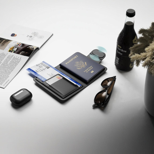 Porta Passaporto Intelligente in Pelle Riciclabile con Tracker, Porta Libretto con Chiusura Magnetica, Doppio Localizzatore Compatibile con Google e <span class=keywords><strong>Apple</strong></span> Find My App - Product Image 5