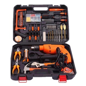 DEWEN Lithium-Bohrer Wiederaufladbarer Bohrerhalter Hartschalenkoffer Haushalt Hardware Elektriker Holzbearbeitung Werkzeugkasten Komplett - Product Image 2