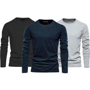 Camiseta Personalizable de Algodón de la Mejor Calidad, Corte Ajustado para Hombre, Multicolor, Cuello Redondo, Manga Larga, Estilo Casual - Product Image 6