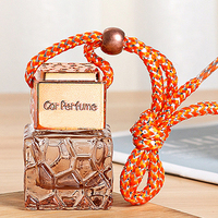 Flacon diffuseur de parfum vide pour voiture, 10 ml, en verre, multicolore dégradé, forme carrée, avec bouchons