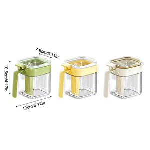 Wholesale <b>Square</b> Camping Glass Seasoning Storage Set with Detachable Lid Portable & Eco-Friendly Kitchen <b>Spice</b> <b>Containers</b> - Product Image 4