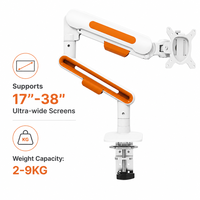 Nouveau support d'écran de bureau en métal noir au design élégant et épuré, fixation simple pour écran, capacité de charge de 10 kg, support moderne pour bureau