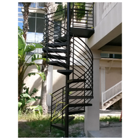 Escalier en spirale compact avec marches en aluminium de 70 cm et main courante pliable pour camping-car, bateau, garage – Solution de rangement optimisée