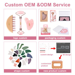 Mushang Vente en gros Ensemble d'outils de massage du visage en pierre naturelle Rouleau en quartz rose de haute qualité et logo personnalisé <span class=keywords><strong>Gua</strong></span> <span class=keywords><strong>Sha</strong></span> - Product Image 4