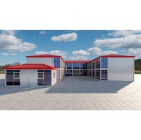 Immeuble de bureaux préfabriqué de luxe à deux étages conception de la manufacture de maisons en conteneur plat en acier appartement préfabriqué