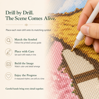 Kit de Peinture Diamant 5D KS Craft Paysage Champêtre, Perles Rondes, Toile Écologique, Décoration Murale DIY, Cadeau