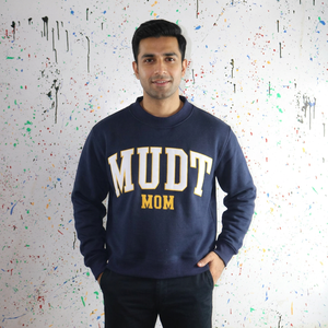 Sudadera con Capucha y Cremallera MUDT MOM Azul Marino para Hombre, Poliéster/Algodón 360g, Lavado Vintage, Secado Rápido, Transpirable, Invierno - Product Image 1