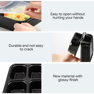 Contenedor de comida de plástico para llevar fácil de abrir de alta calidad Contenedores de comida rápida desechables duraderos para llevar - Product Image 3