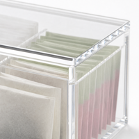 Étagère de présentation en acrylique personnalisée, boîte organisatrice pour sachets de thé, boîte de rangement transparente à plusieurs compartiments pour sachets de thé avec impression de logo