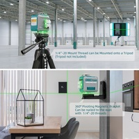 Niveau laser Huepar M04CG horizontal 16 lignes vertes 4D, tous niveaux au sol avec port Type-C
