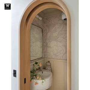 Moderno Slat in <span class=keywords><strong>legno</strong></span> scorrevoli porte nascoste per <span class=keywords><strong>case</strong></span> Design classico interni in <span class=keywords><strong>legno</strong></span> porta ad arco per la casa ville - Product Image 1