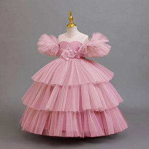 Manches bouffantes couches Tulle princesse robe de bal robe pour les filles 1-12 ans élégant 3D fleur Applique mariage anniversaire - Product Image 6