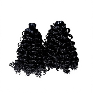 Extensiones de Cabello Humano Virgen Remy Indio, Doble Trama, Doble Capa, Negro Natural Rizado, 34 Pulgadas para Mujer - Product Image 1