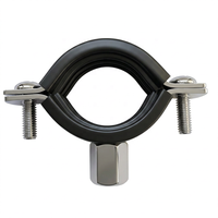 Collier de serrage pour tuyau avec écrou M8 M10 réglable en acier inoxydable, support de suspension mural/plafond avec doublure en caoutchouc (en pouces)