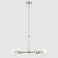XZ Nordic Classic Mid Century Colgante moderno Latón cepillado y globos de vidrio transparente Lámpara colgante