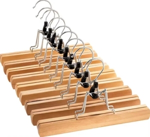 <span class=keywords><strong>Cintre</strong></span> multifonctionnel de haute qualité antidérapant économiser de l'espace cintres à pantalons en bois pratiques à vendre - Product Image 2