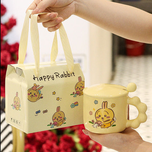 Taza de Cerámica con Forma de Mantequilla, Linda, con Tapa y Cuchara, Regalo de Cumpleaños de Alta Calidad, Recuerdo para Actividades de Apertura - Product Image 3