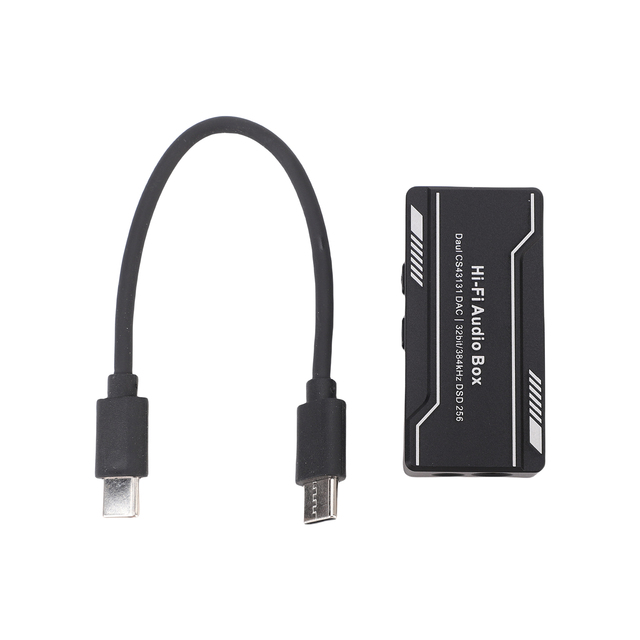 Portable Sound Decoder Amplifier High Gain Mode Balanced Output PCM 384K HiFi DAC for Smartphone Computer Tablet